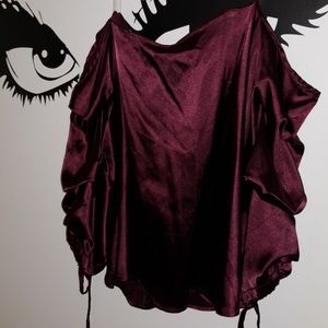 Strapless Burgundy Shirt